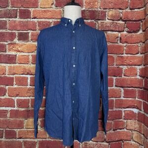 Jack‎ & Jones Men's Light Blue Denim Long Sleeve Size XXL Chambray NWT NEW